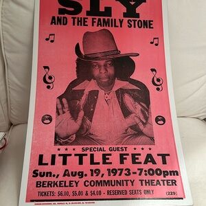 Sly and the family stone litttle Feat reproduction to look like original poster